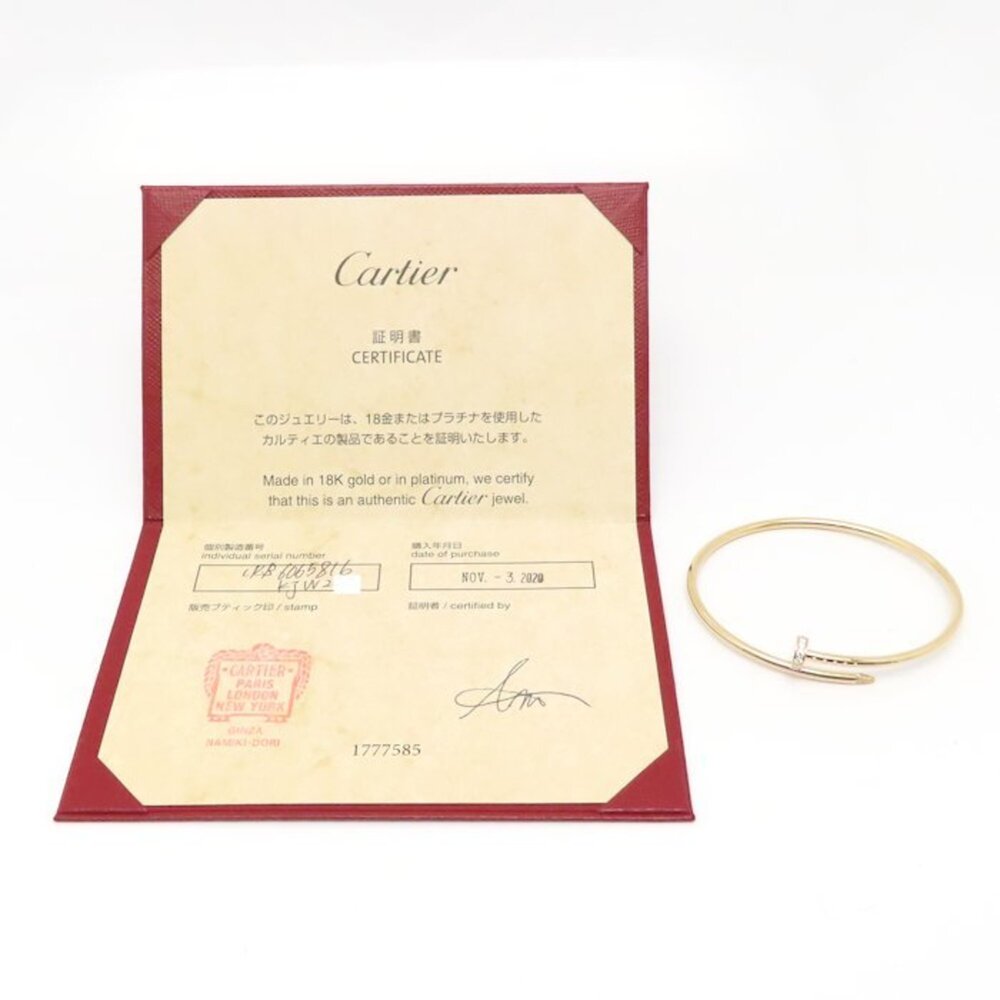CARTIER Juste un Clou SM Bangle #16, Small Diamond Model, 18KPG, Women's, B60... - Picture 9 of 9